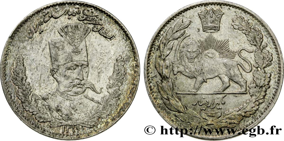 IRAN 1000 Dinars 1319 1901 Bruxelles SUP 