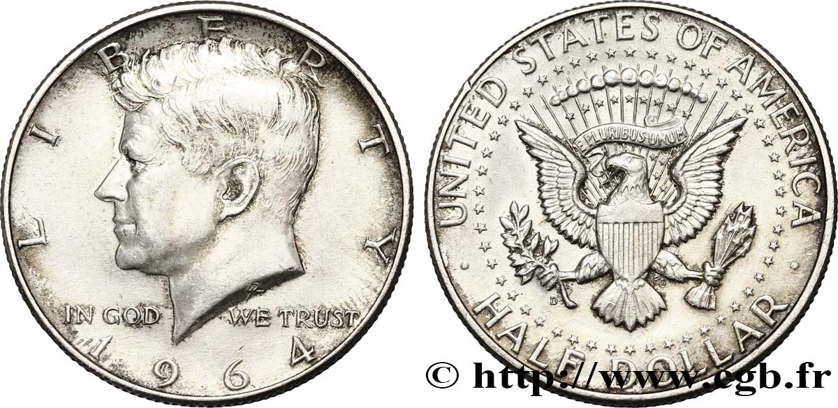 UNITED STATES OF AMERICA 1/2 Dollar Kennedy 1964 Philadelphie AU 