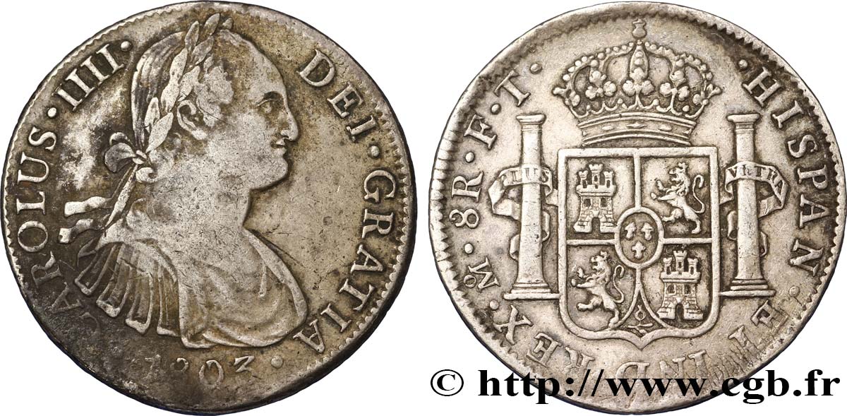 BOLIVIEN 8 Reales Charles IIII d’Espagne 1803 Potosi SS 