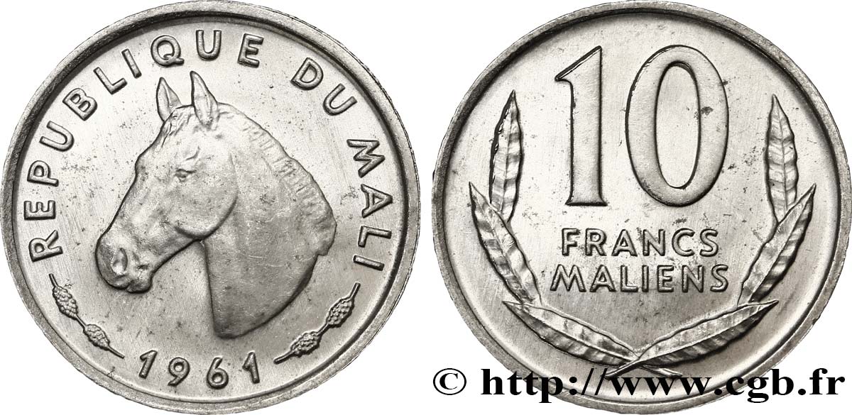 MALI 10 Francs Maliens cheval 1961 Paris MS 