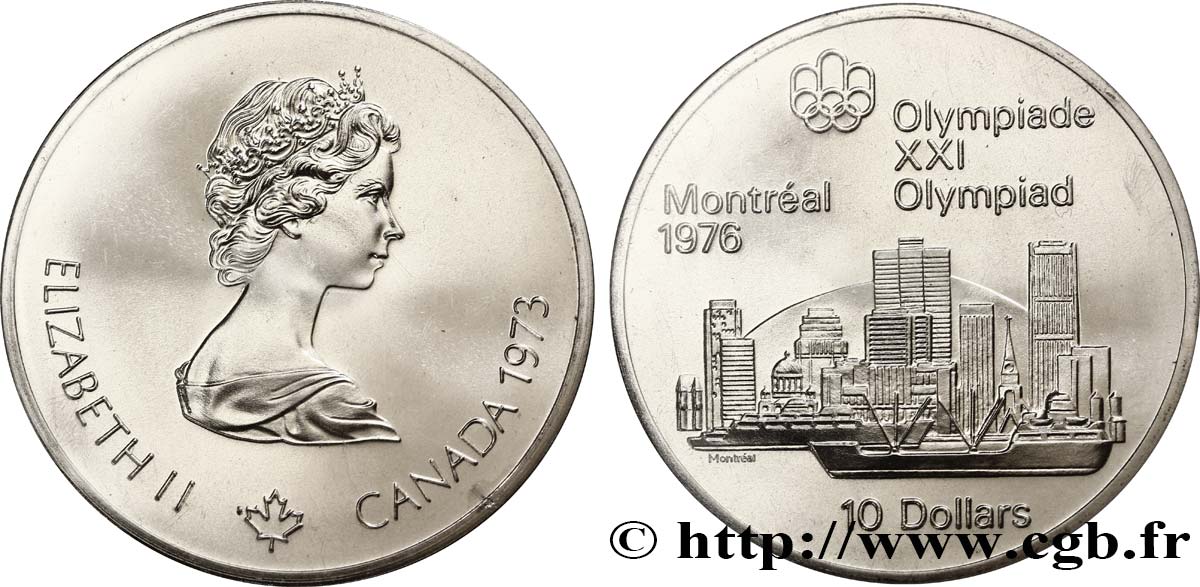 CANADá
 10 Dollars JO Montréal 1976 “skyline” de Montréal 1973  FDC 