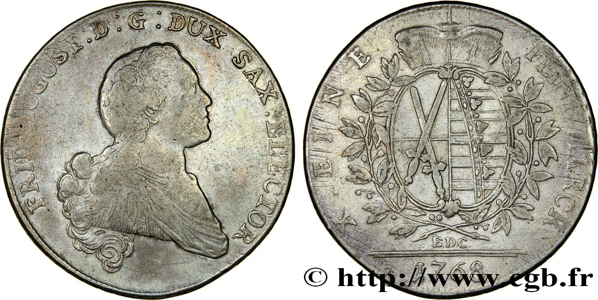 ALLEMAGNE - SAXE Thaler Frédéric-Auguste III 1768 Dresde TB+ 