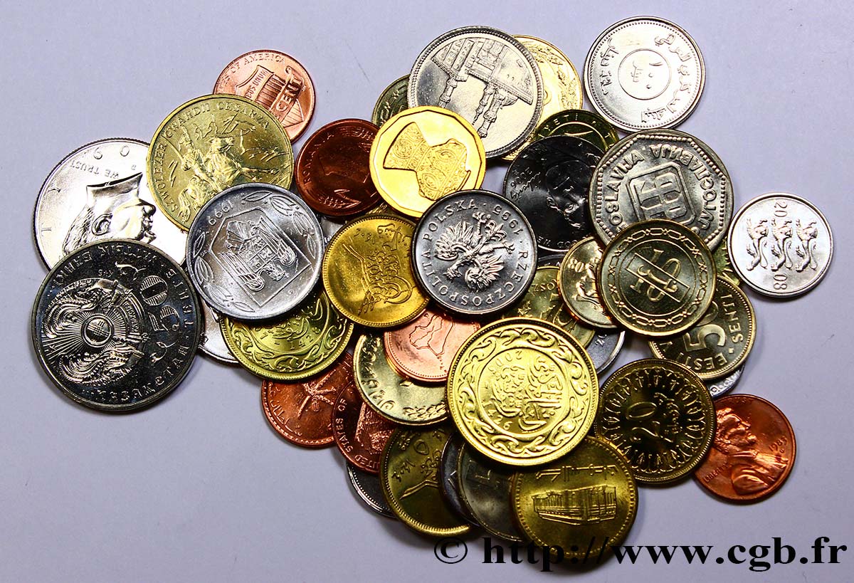 LOTS Lot de 40 monnaies diverses du Monde contemporaines # 1 Années diverses  SPL 