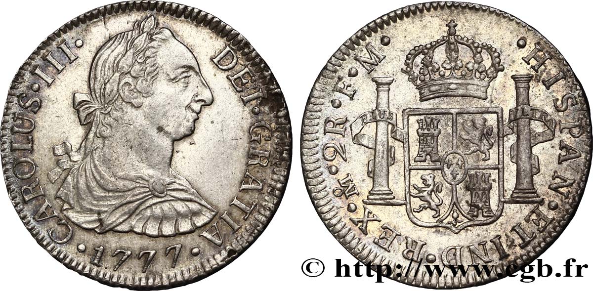 MEXIQUE 2 Reales Charles III 1777 Mexico TTB+ 