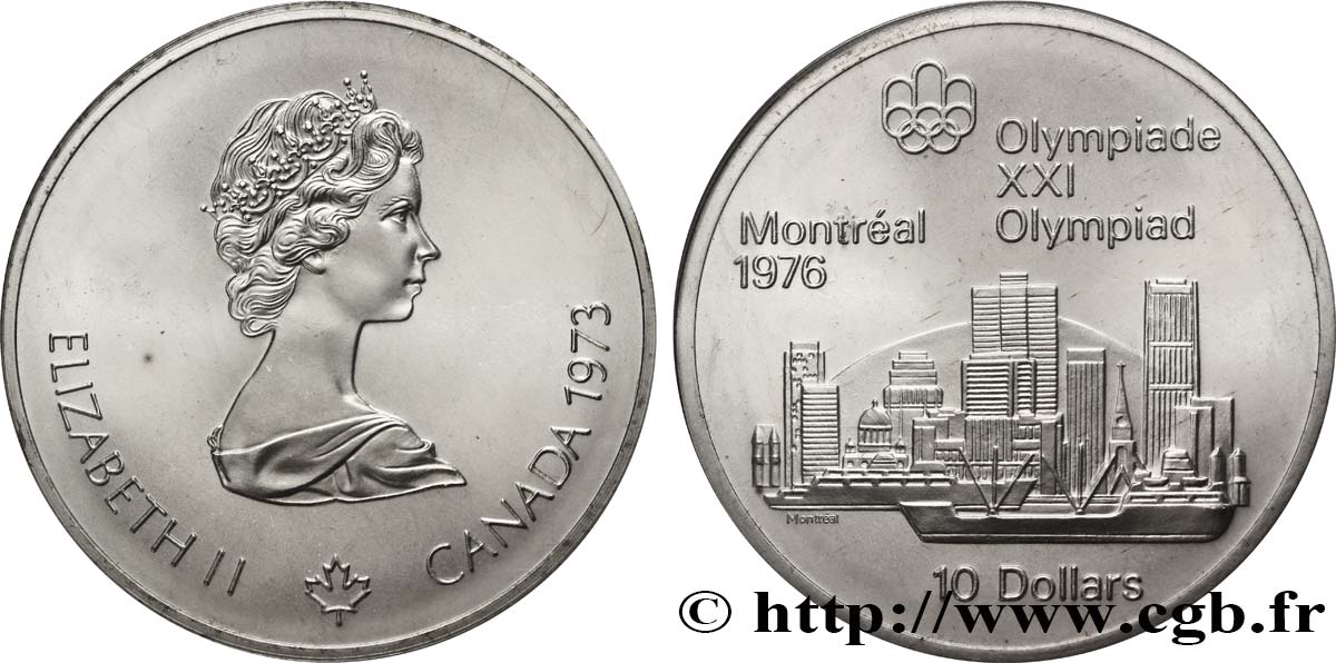 CANADA 10 Dollars JO Montréal 1976 “skyline” de Montréal 1973  FDC 