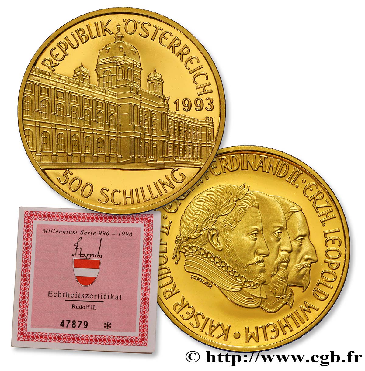 AUSTRIA 500 Schilling Rudolf II 1993  MS 