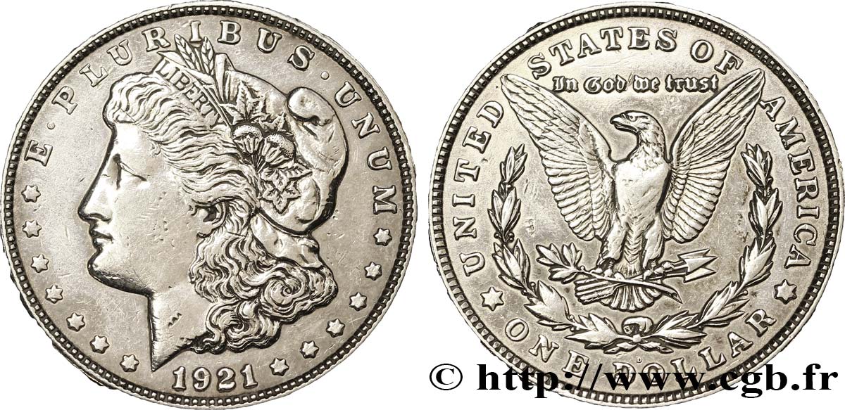 ÉTATS-UNIS D AMÉRIQUE 1 Dollar type Morgan 1921 Philadelphie TTB 