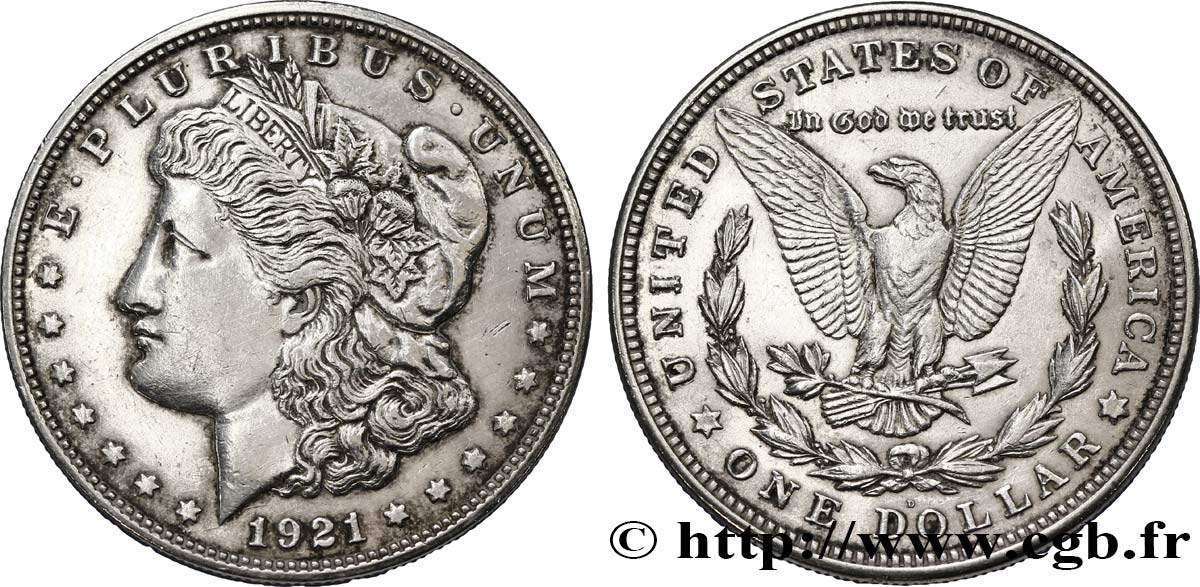 ÉTATS-UNIS D AMÉRIQUE 1 Dollar type Morgan 1921 Philadelphie TTB 