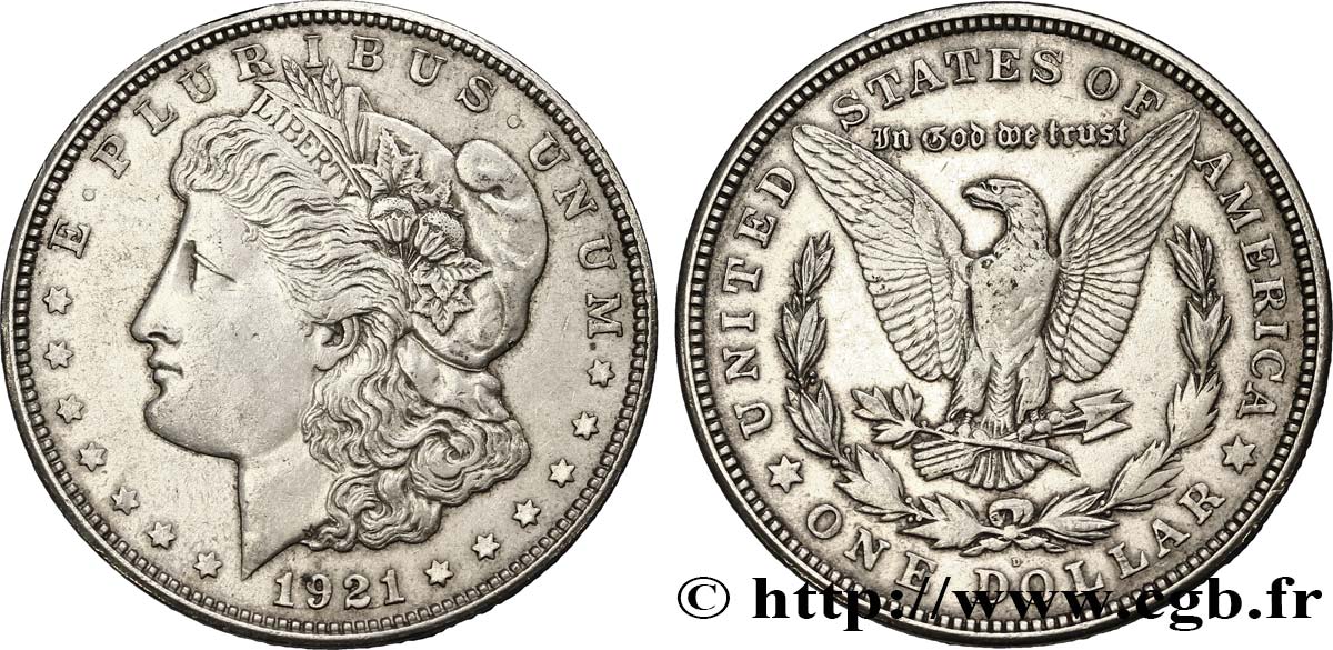 ÉTATS-UNIS D AMÉRIQUE 1 Dollar Morgan 1921 Denver TTB 