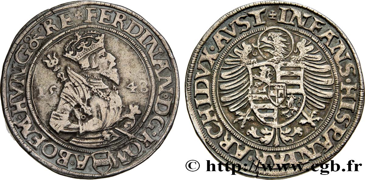 ÖSTERREICH - FERDINAND I.  Thaler 1548 Joachimsthal SS 