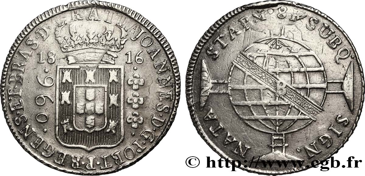BRÉSIL 960 Reis Jean VI (Joao) 1816 Bahia TTB 