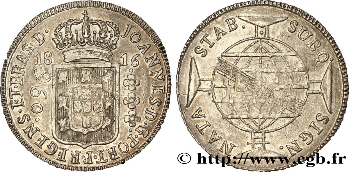 BRAZIL 960 Reis Jean VI (Joao) 1816 Indéterminé AU 