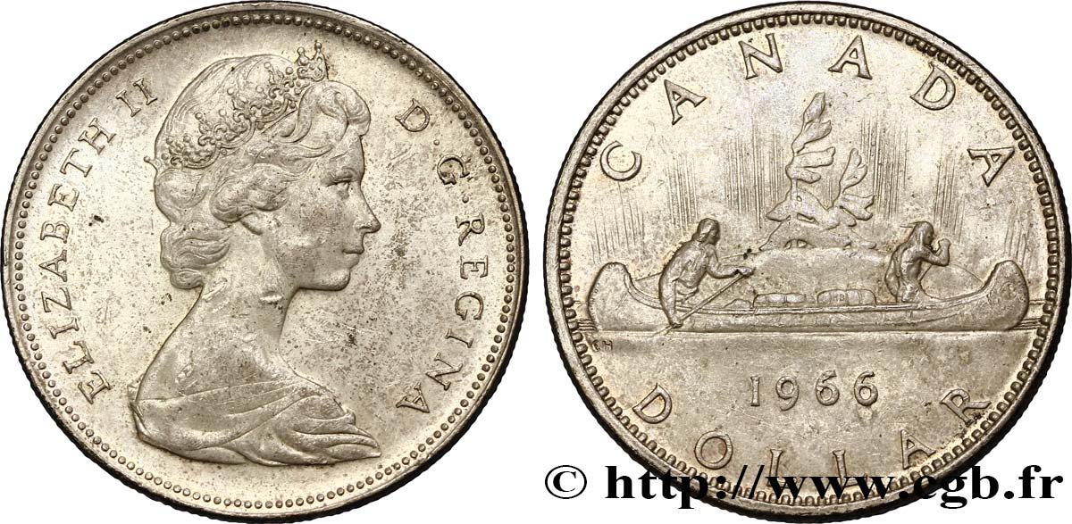 KANADA 1 Dollar Elisabeth II 1966  fST 