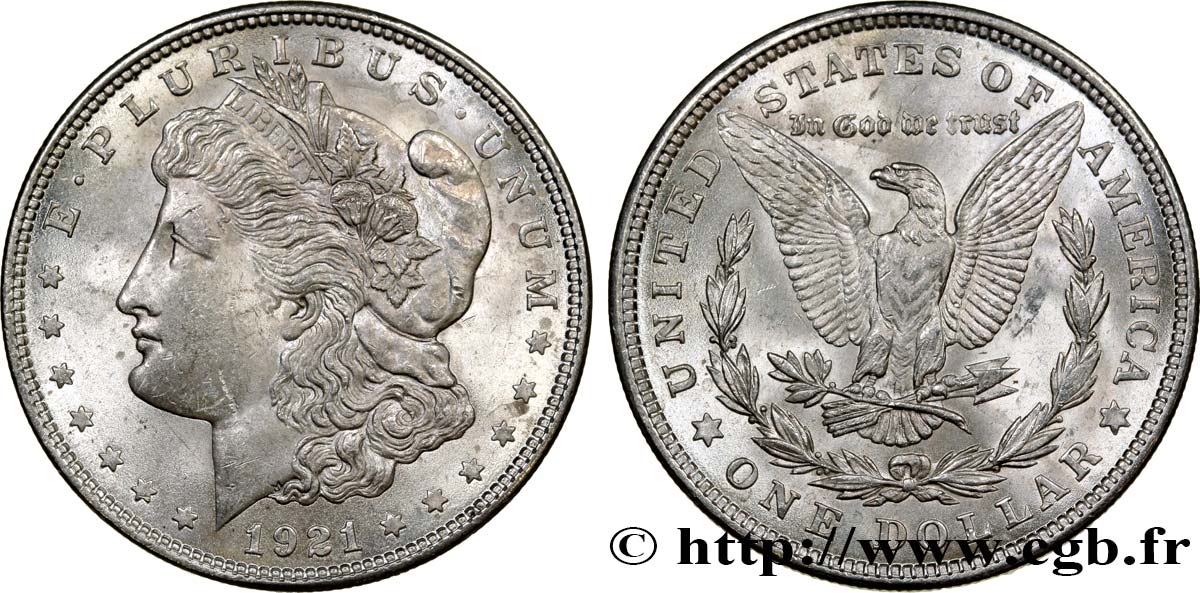 ÉTATS-UNIS D AMÉRIQUE 1 Dollar Morgan 1921 Philadelphie SPL 
