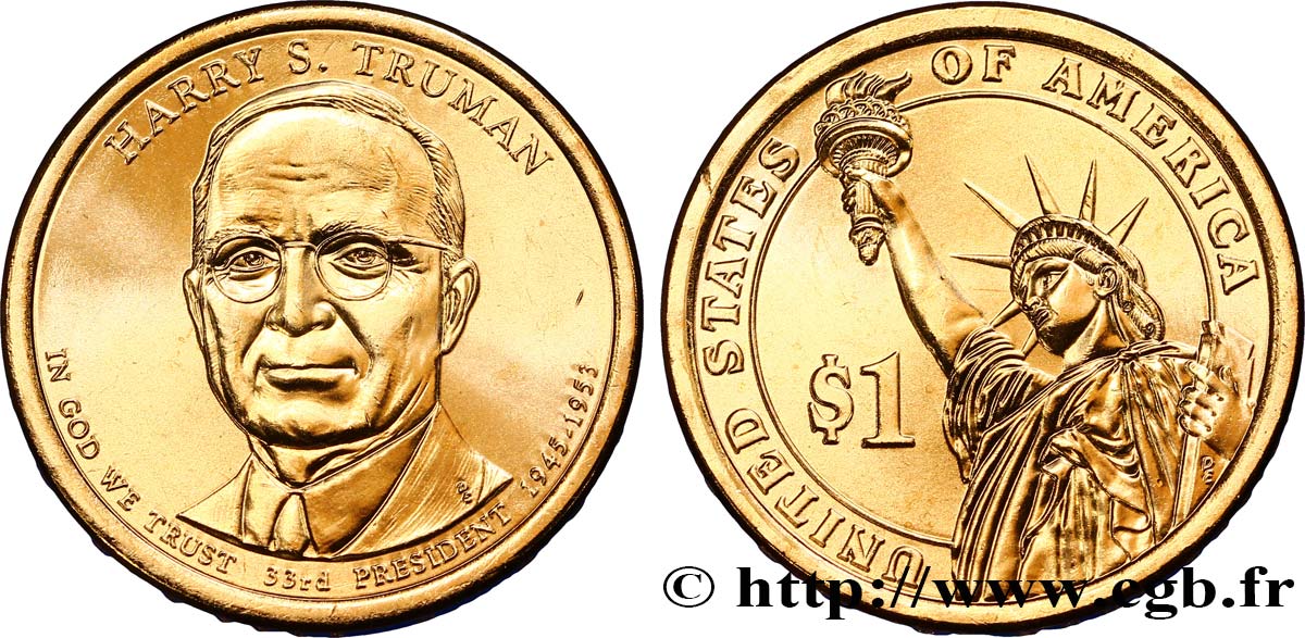 ÉTATS-UNIS D AMÉRIQUE 1 Dollar Harry S. Truman tranche A 2015 Denver SPL 