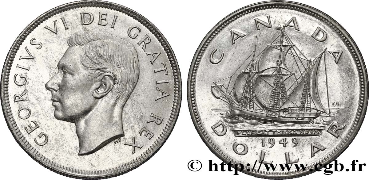 CANADá
 1 Dollar Georges VI / voilier “Matthew” 1949  SC 