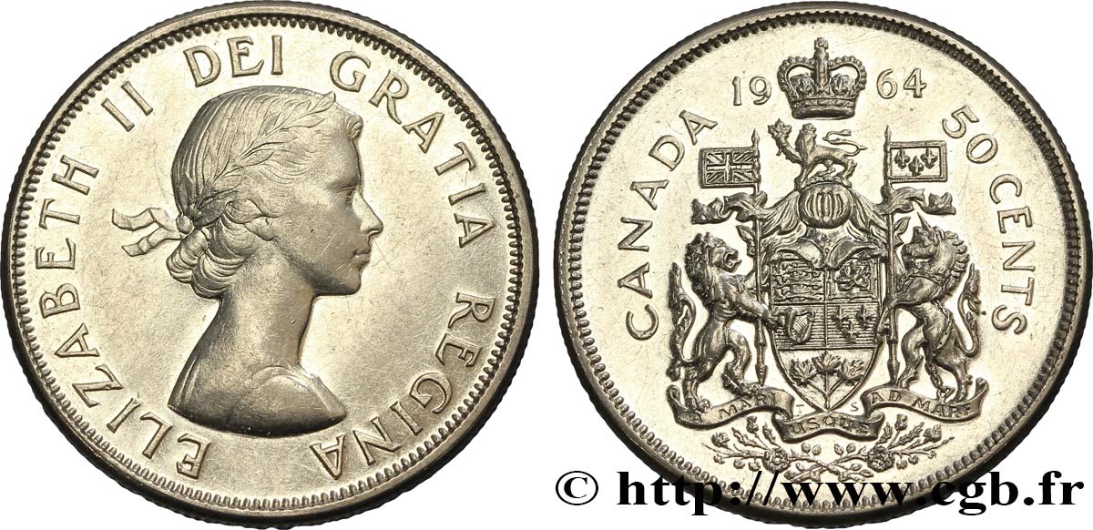 CANADA 50 Cents Elisabeth II 1964  TTB 