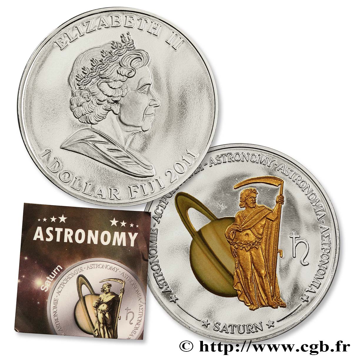 FIDSCHIINSELN 1 Dollar Proof  Astronomie / Saturne 2012  ST 