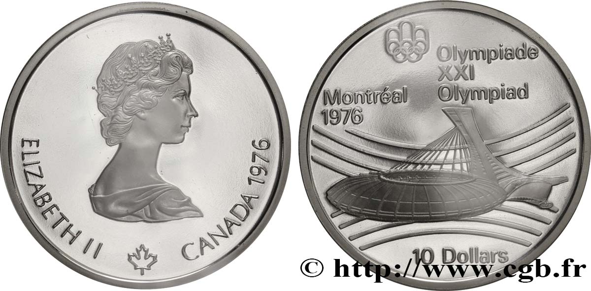 CANADA 10 Dollars Proof JO Montréal 1976 stade olympique  1976  MS 