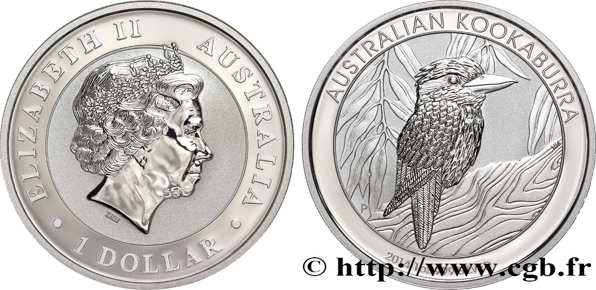 AUSTRALIA 1 Dollar kookaburra Proof  2014 Perth MS 