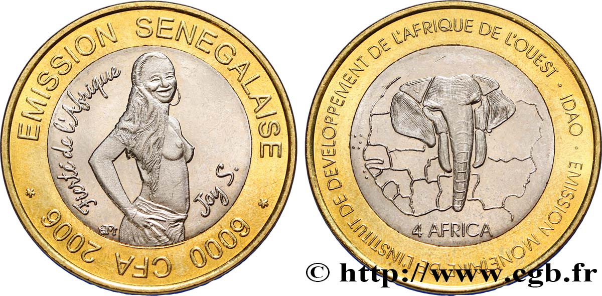 SÉNÉGAL 6000 Francs CFA femme africaine 2006  SPL 