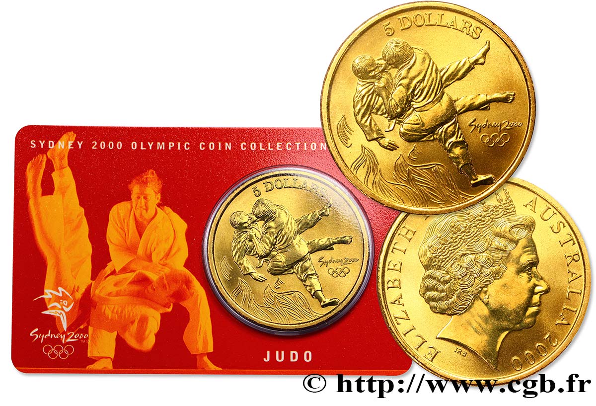 AUSTRALIE 5 Dollars J.O. de Sydney : judo 2000  FDC 