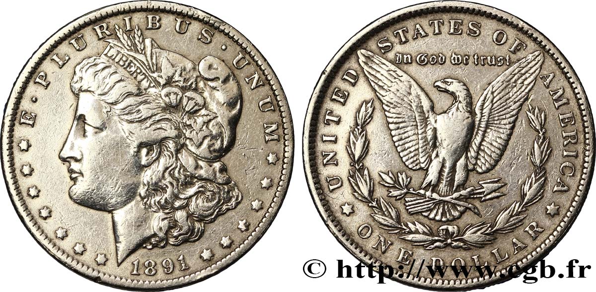 ÉTATS-UNIS D AMÉRIQUE 1 Dollar type Morgan 1891 Philadelphie TTB 