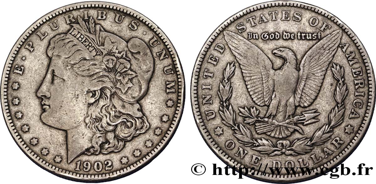 ÉTATS-UNIS D AMÉRIQUE 1 Dollar Morgan 1902 Philadelphie TTB 