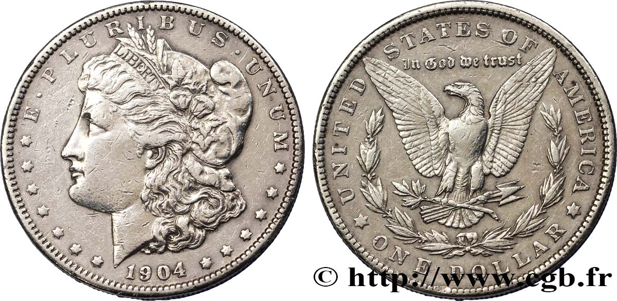 ÉTATS-UNIS D AMÉRIQUE 1 Dollar Morgan 1904 Philadelphie TTB 