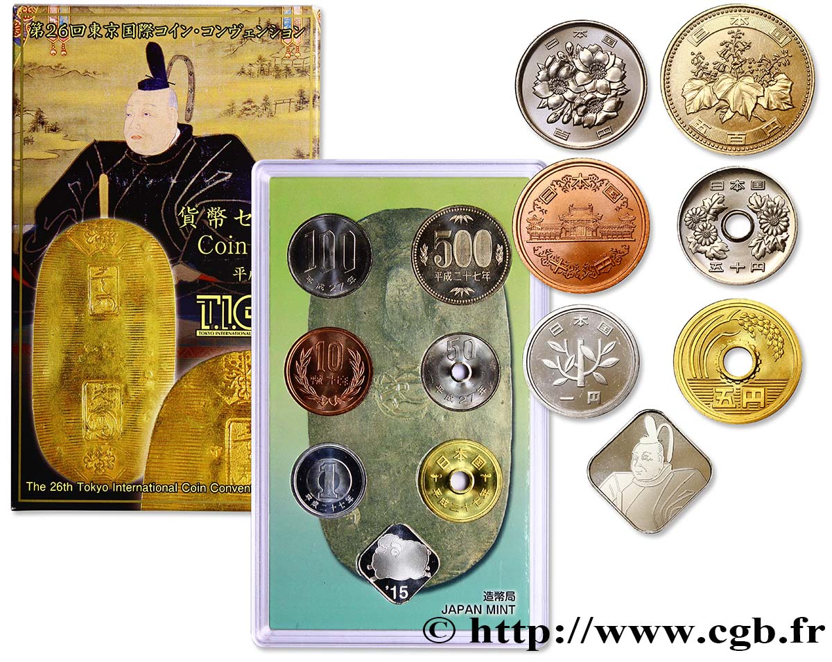 JAPON Coin set 2015 “Tokyo International Coin Convention” 2015  FDC 