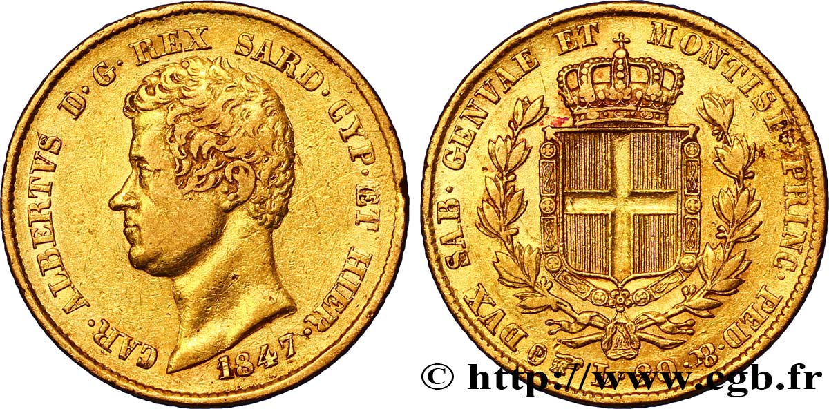 ITALIE - ROYAUME DE SARDAIGNE 20 Lire Charles-Albert 1847 Turin TTB 