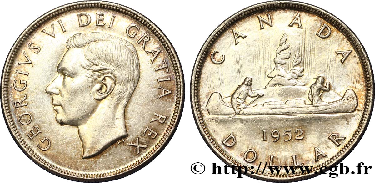 CANADA 1 Dollar Georges VI 1952  TTB+ 