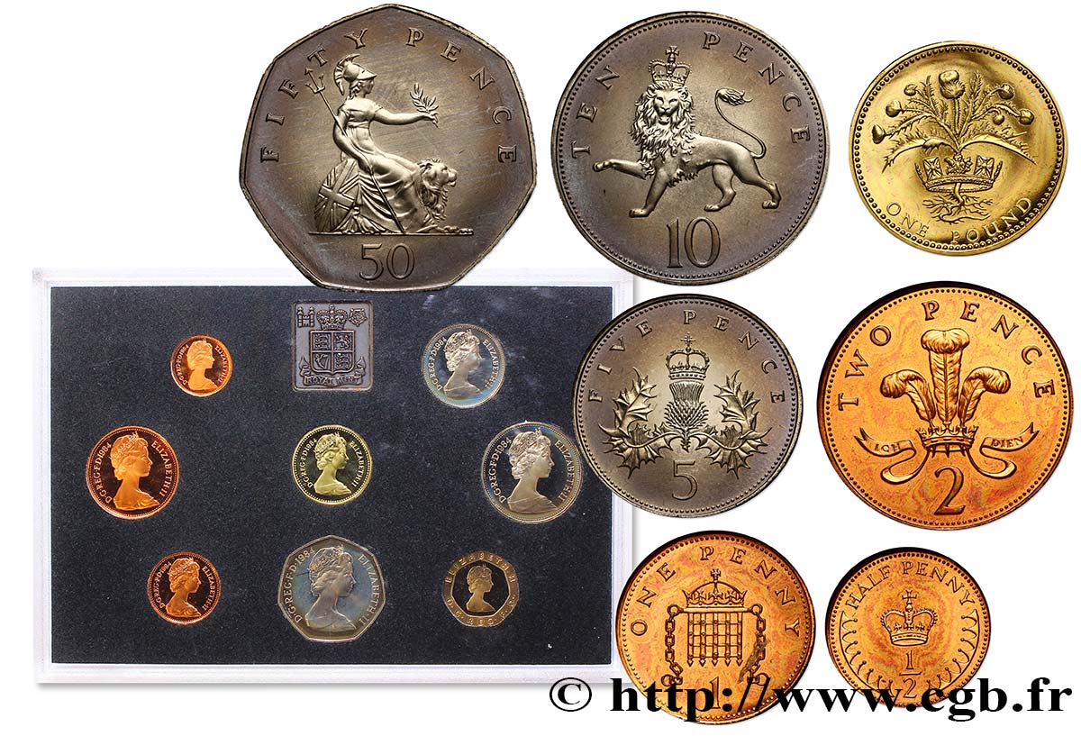 UNITED KINGDOM Série Proof 8 monnaies 1984  MS 