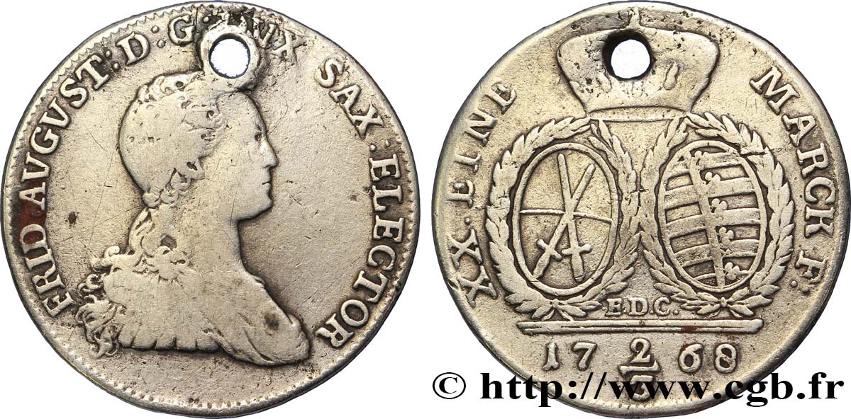 ALLEMAGNE - SAXE 2/3 Thaler Frédéric-Auguste III 1768 Dresde TB 