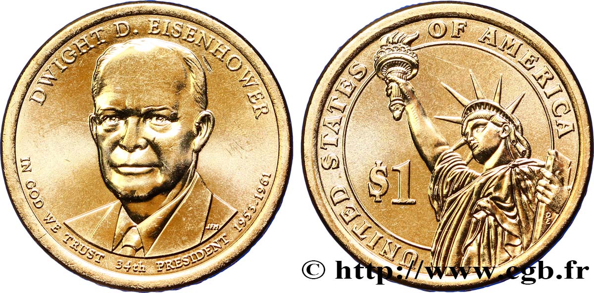 STATI UNITI D AMERICA 1 Dollar Dwight D. Eisenhower tranche B 2015 Denver MS 