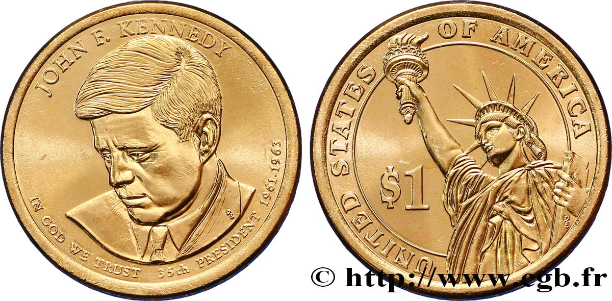 UNITED STATES OF AMERICA 1 Dollar John F. Kennedy tranche A 2015 Denver MS 