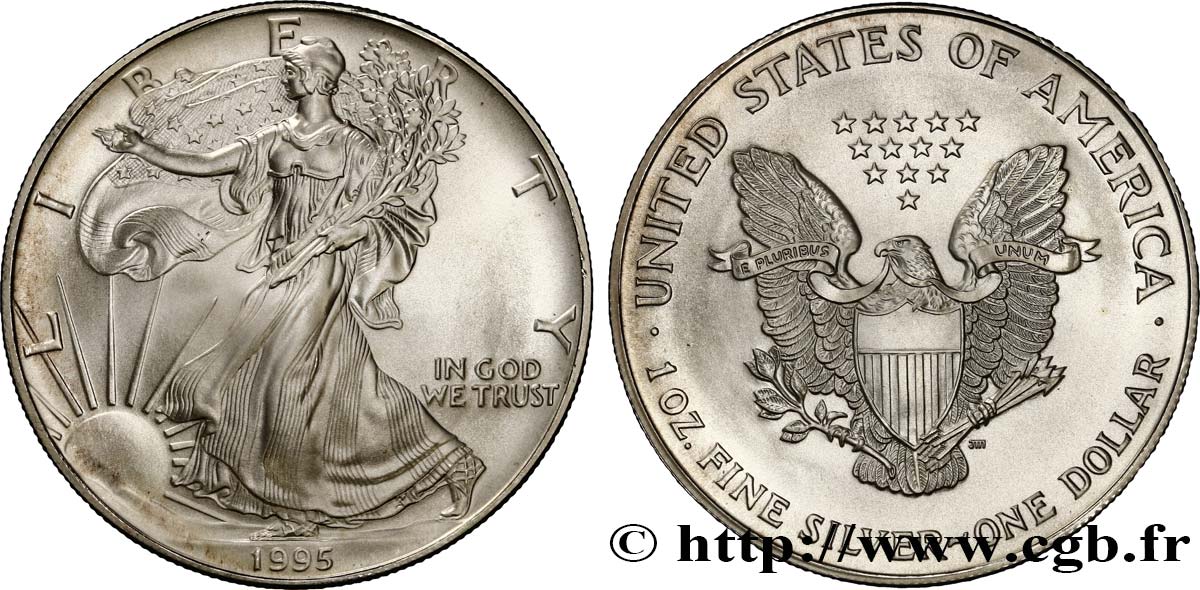 VEREINIGTE STAATEN VON AMERIKA 1 Dollar type Silver Eagle 1995 Philadelphie fST 