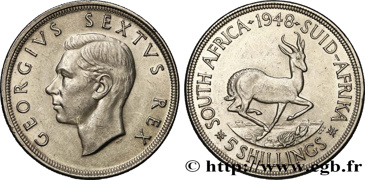 SOUTH AFRICA 5 Shillings Georges VI 1948 Pretoria MS 