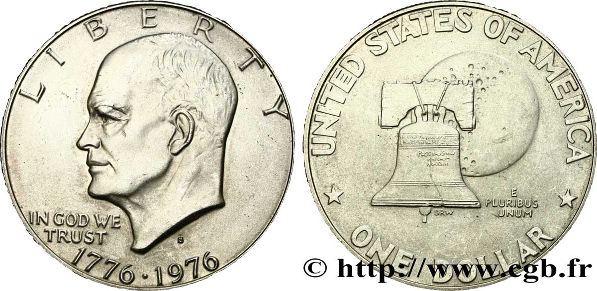ÉTATS-UNIS D AMÉRIQUE 1 Dollar Eisenhower Bicentenaire 1976 San Francisco - S SPL 