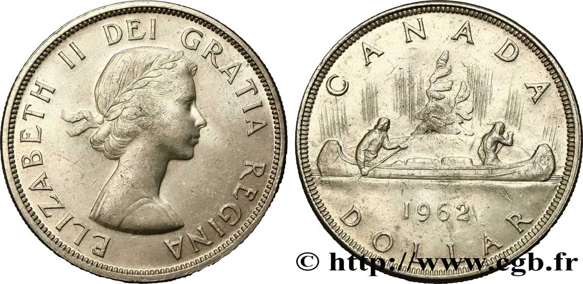 CANADA 1 Dollar Elisabeth II canoe 1962  SUP 