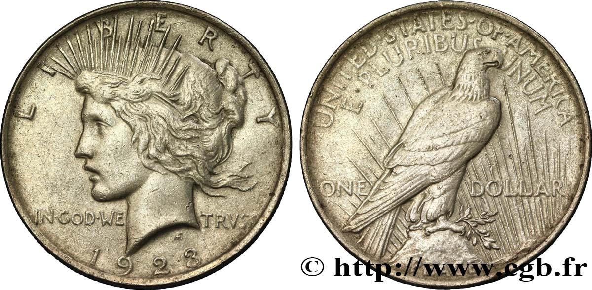 ÉTATS-UNIS D AMÉRIQUE 1 Dollar Peace 1923 Philadelphie TTB 