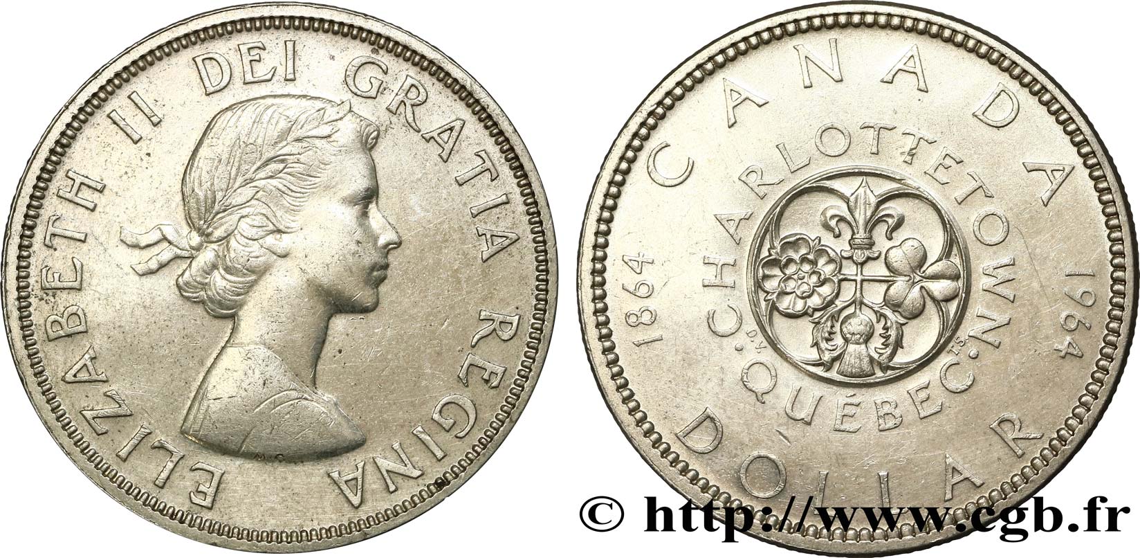 CANADA 1 Dollar Charlottetown-Québec 1964  AU 