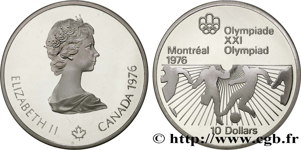 CANADA 10 Dollars Proof JO Montréal 1976 football 1976  FDC 