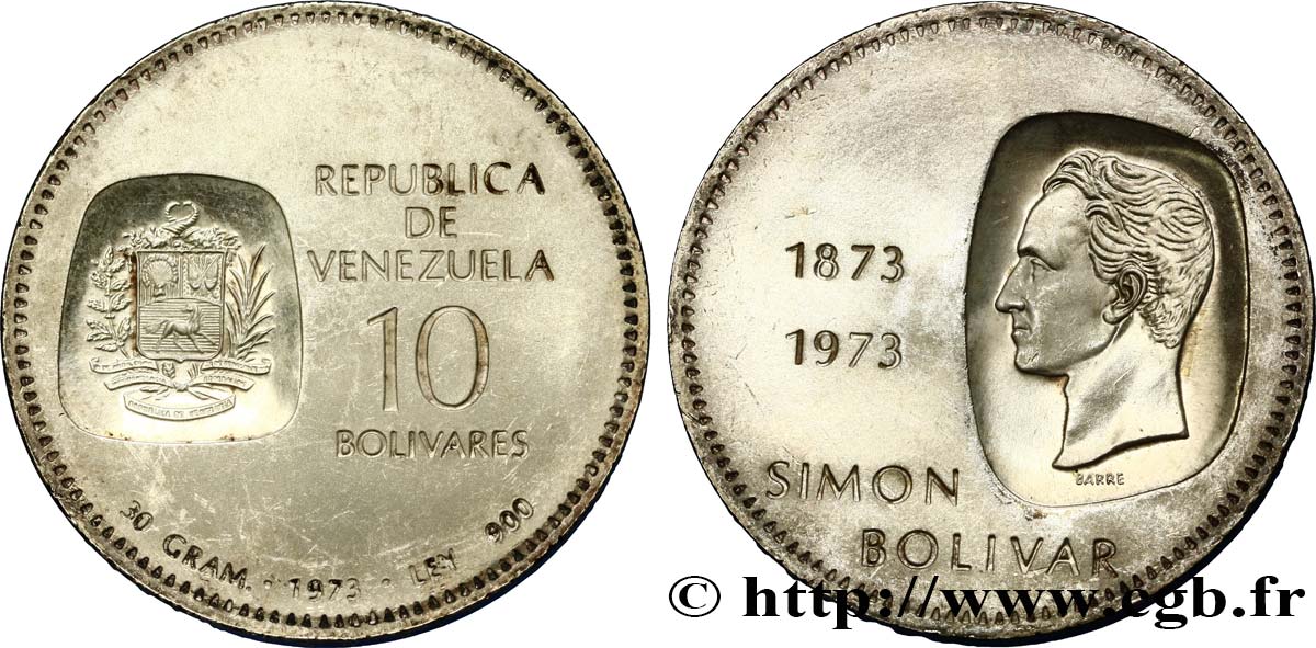 VENEZUELA 10 Bolivares Simon Bolivar 1973 Ontario MS 