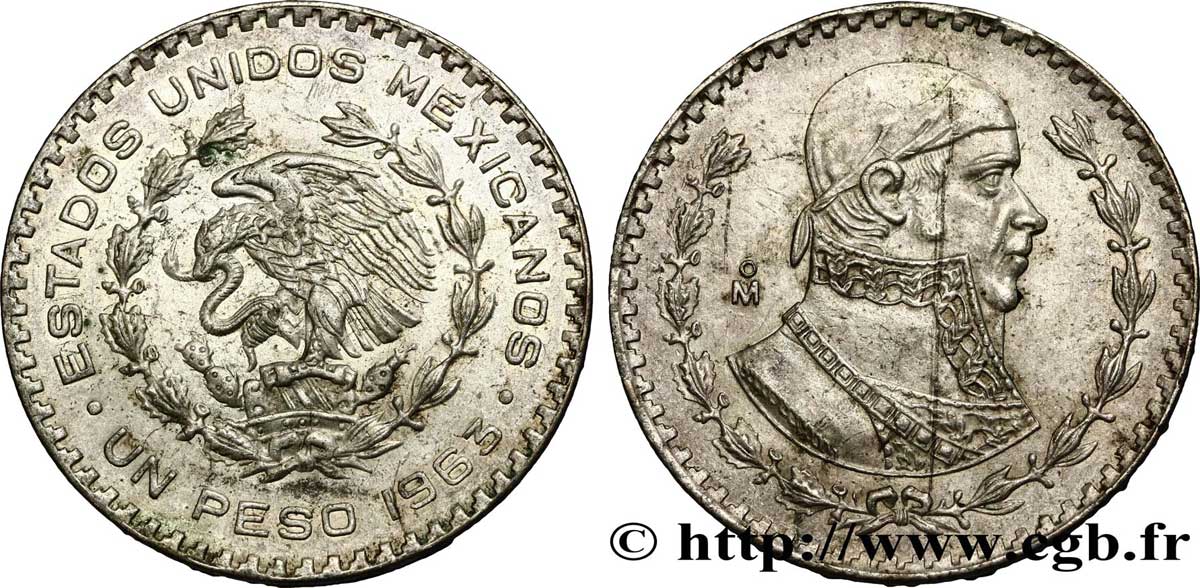 MEXICO 1 Peso Jose Morelos y Pavon 1963 Mexico AU
