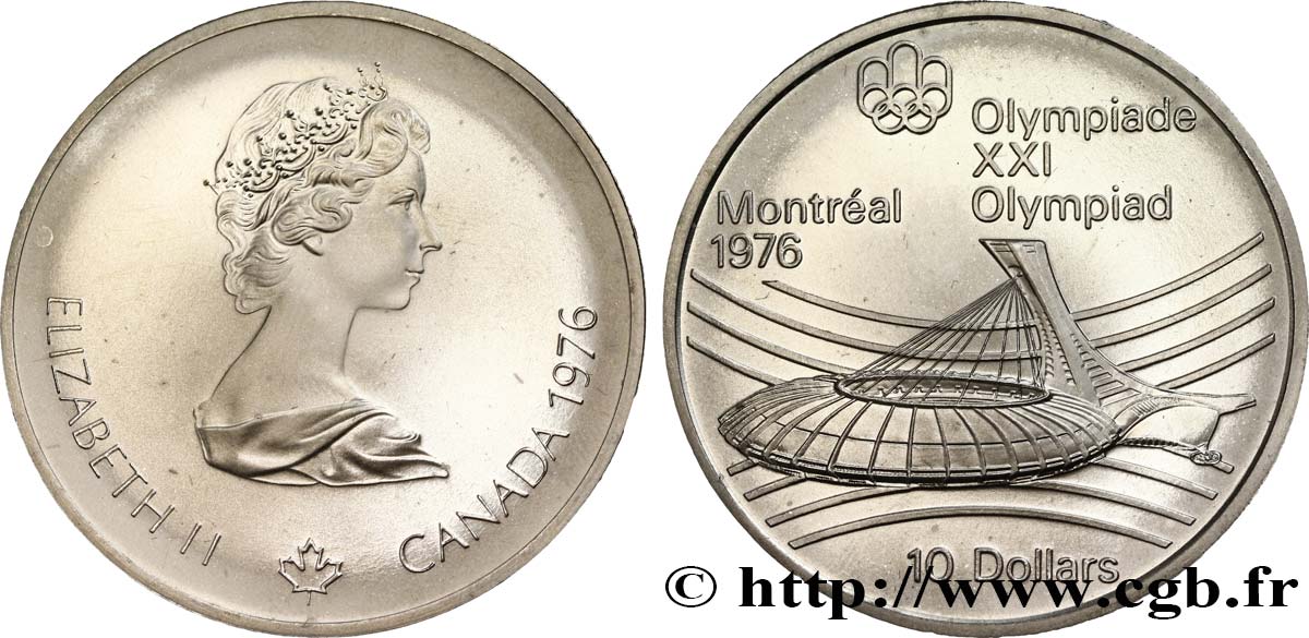 CANADA 10 Dollars JO Montréal 1976 stade olympique 1976  MS 