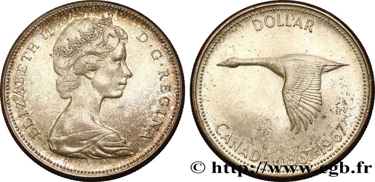 CANADA 1 Dollar centenaire de la Confédération 1967  SPL 