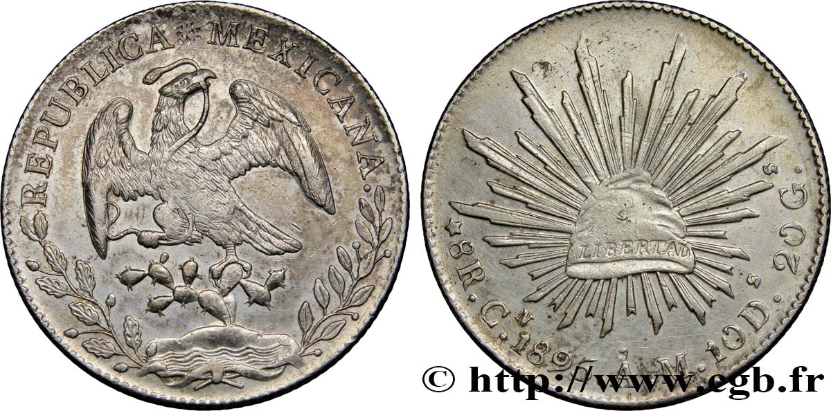 MEXIQUE 8 Reales 1895 Culiacan SUP 