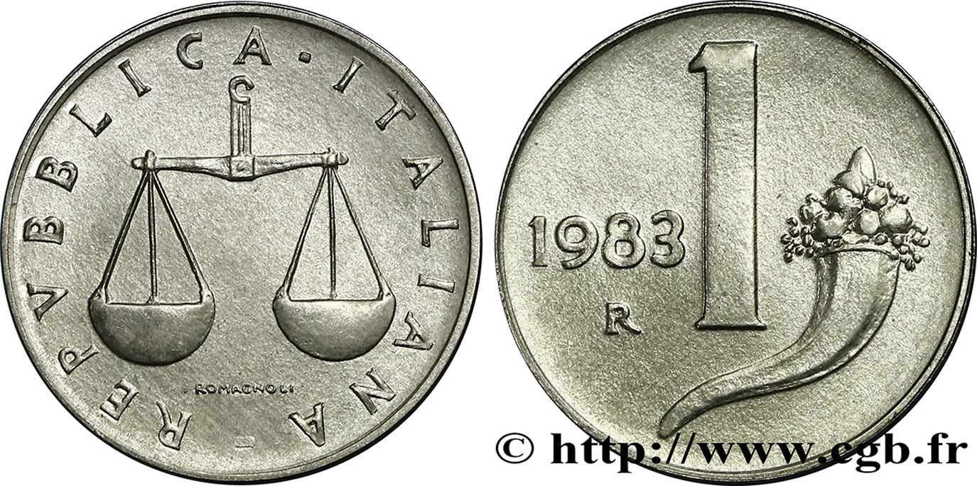 ITALY 1 Lira 1983 Rome - R MS 