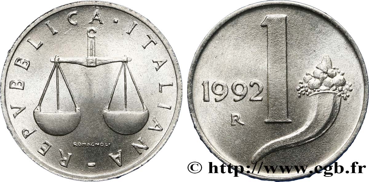 ITALY 1 Lira 1992 Rome - R MS 